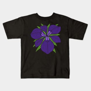 Purple Iris Flower Kids T-Shirt